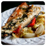 Lubina al horno con verduras de Las María cocinillas