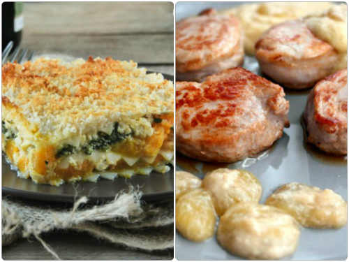 lasaña de otoño de L'Exquisit y Solomillo con salsa de uvas de Recetas de rechupete