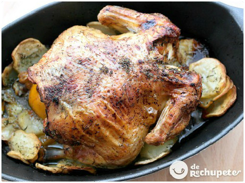 Receta fácil de pollo asado de Alfonso López del blog De Rechupete