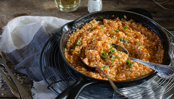 receta de risotto con tomate y albahaca del blog Sabores & momentos