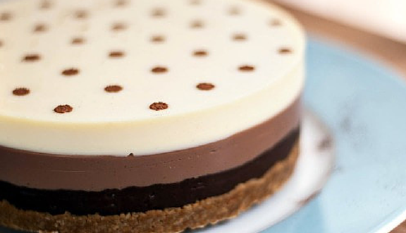 Receta de tarta tres chocolates